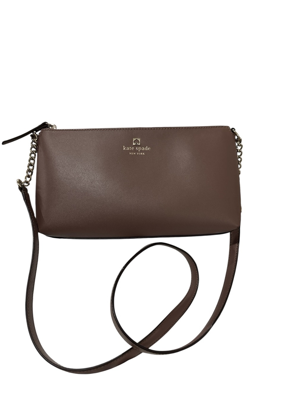 Kate Spade Sawyer Street Declan Crossbody bag in brown smooth leather